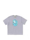 A Bathing Ape Ape Head Vacation-pattern T-shirt In Blue