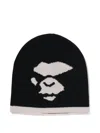 A Bathing Ape Ape-motif Beanie Hat In Black