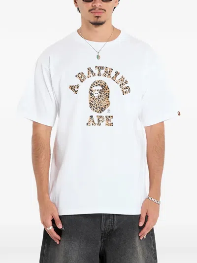 A Bathing Ape Ape Wild Leopard-pattern T-shirt In White