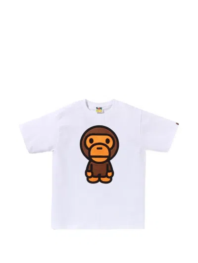 A Bathing Ape Baby Milo Appliqué T-shirt In White