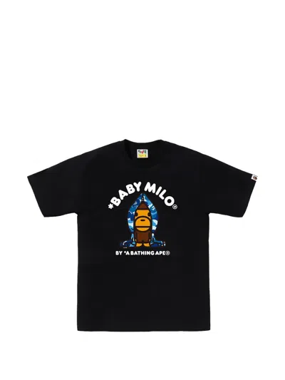A Bathing Ape Baby Milo Camo-print T-shirt In Black