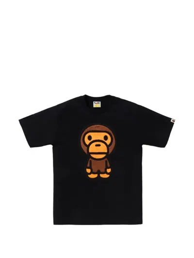 A Bathing Ape Baby Milo Chenille-patch T-shirt In Black