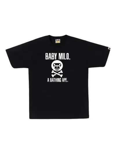 A Bathing Ape Baby Milo Crossbone T-shirt In Black