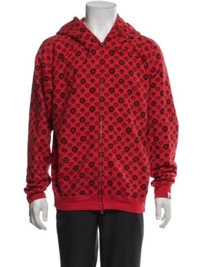 Pre-owned A Bathing Ape Baby Milo Graphic Print Hoodie In Red