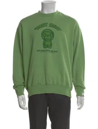 Pre-owned A Bathing Ape Baby Milo Graphic Print Sweatshirt In Green