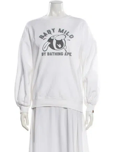 Pre-owned A Bathing Ape Baby Milo Graphic Print Sweatshirt In White