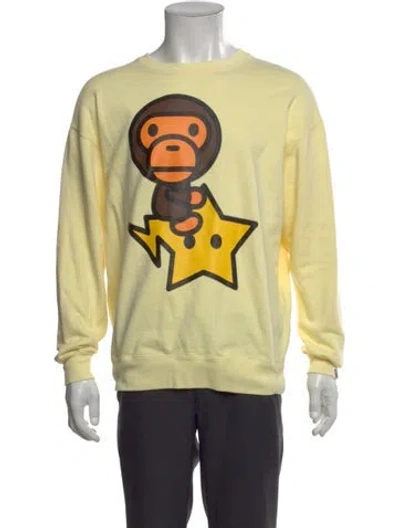 Pre-owned A Bathing Ape Baby Milo Graphic Print Sweatshirt In Yellow