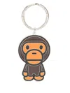 A Bathing Ape Baby Milo Keyring In Brown