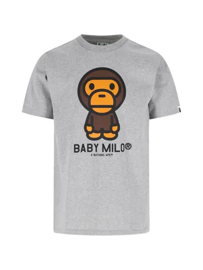 A Bathing Ape Baby Milo T-shirt In Gray