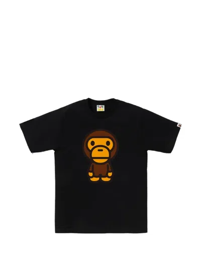 A Bathing Ape Baby Milo-print T-shirt In Black