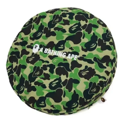 A Bathing Ape Bape Abc Camo  Circle Fluffy Beads Cushion 'green'