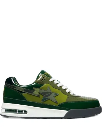 A Bathing Ape Bape Road Sta "patent Leather Green" Sneakers