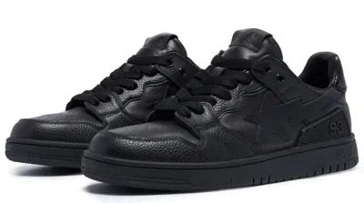 Pre-owned A Bathing Ape Bape "sk8 Sta 3" Black 1i70-191-010 Size 9 In White