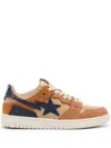 A Bathing Ape Star-patch Lace-up Sneakers In Brown