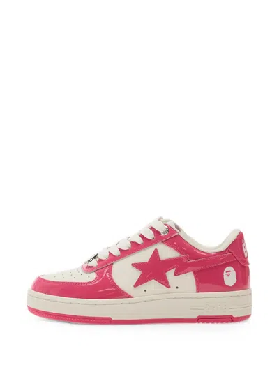 A Bathing Ape Bape Sta 1 Patent Leather Sneakers In Pink