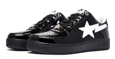 Pre-owned A Bathing Ape Bape Sta 2024 Patent Leather All Black Bathing Ape Us10 28cm Fast Ship Hand