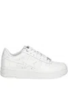 A Bathing Ape Bape Sta #3 L Textured Sneakers In White