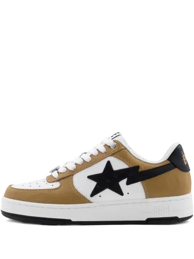 A Bathing Ape Bape Sta #3 M2 Leather Sneakers In Brown