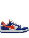 A Bathing Ape Bape Sta #3 Star-patch Leather Sneakers In Blue
