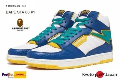 Pre-owned A Bathing Ape Bape Sta 88 1 ( Blue ) 1j80-191-061 Men's 24newrelease High-top
