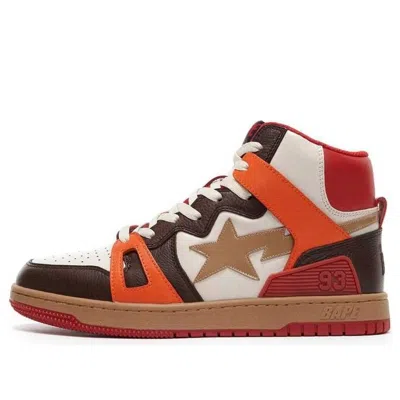 A Bathing Ape Bape Sta 93 Hi 'orange Brown White'