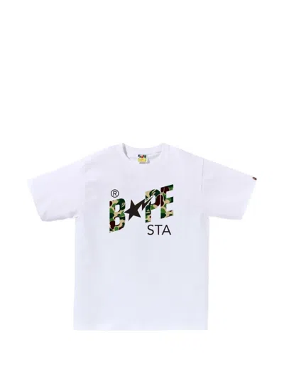 A Bathing Ape Bape Sta Camo-print T-shirt In White