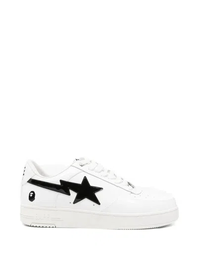 A Bathing Ape Bape Sta Lace-up Sneakers In White