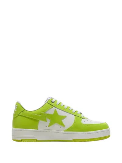 A Bathing Ape Bape Sta Leather Sneakers In Green
