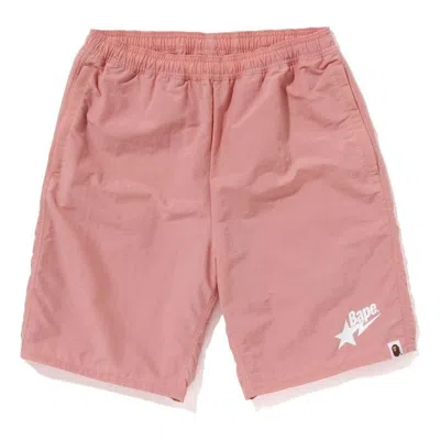 A Bathing Ape Bape Sta Logo Beach Shorts 'pink' In Multi