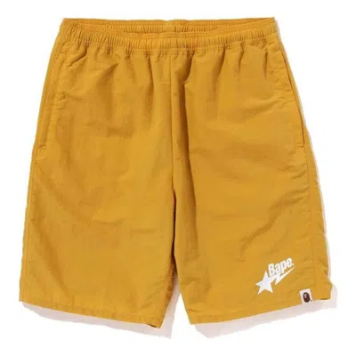 A Bathing Ape Bape Sta Logo Beach Shorts 'yellow' In Multi