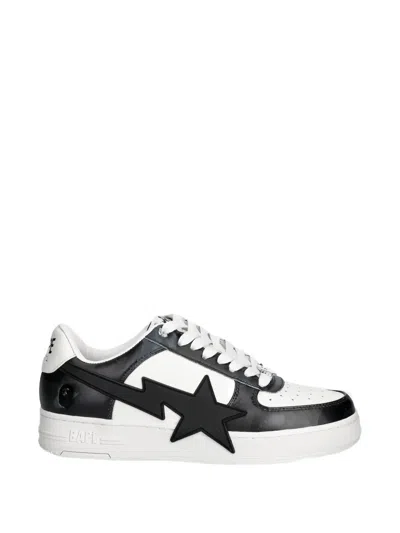 A Bathing Ape Bape Sta Panelled Sneakers In Black
