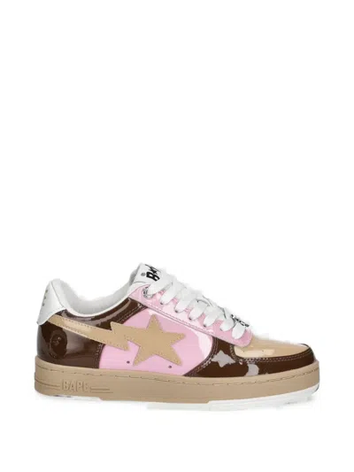 A Bathing Ape Bape Sta Patent-finish Sneakers In Multi