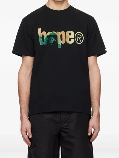 A Bathing Ape Bape Tie-dye T-shirt In Black
