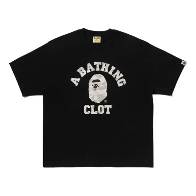 A Bathing Ape College Ape Head T-shirt In Black
