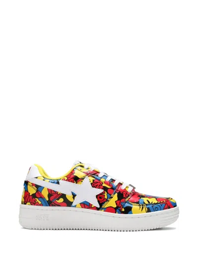A Bathing Ape Bapesta Low M1 Medicom Toy Sneakers In Red