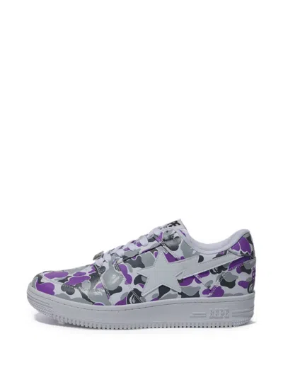 A Bathing Ape Bapesta Low M2 Camouflage-print Sneakers In Purple