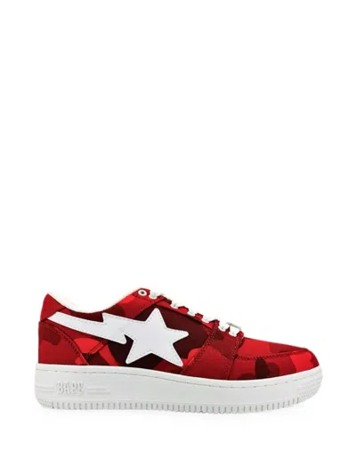 A Bathing Ape Bapesta M2 Low Lace-up Sneakers In Red