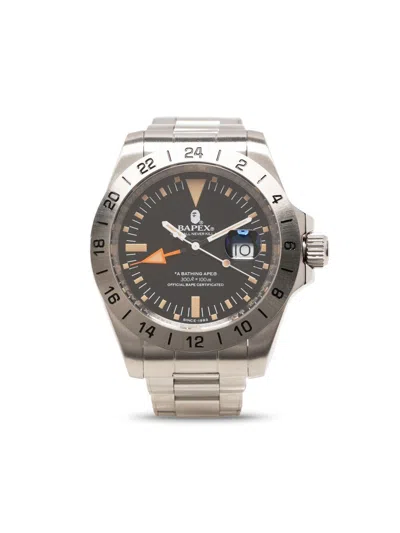 Pre-owned A Bathing Ape Bapex Type 8 M Wristwatch Silver Quartz Stainless 44mm