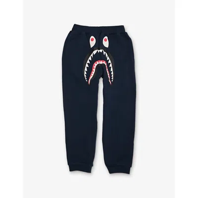 A Bathing Ape Kids' Bc Camo-shark Printed Cotton Joggers 2-9 Years Navy In Blue