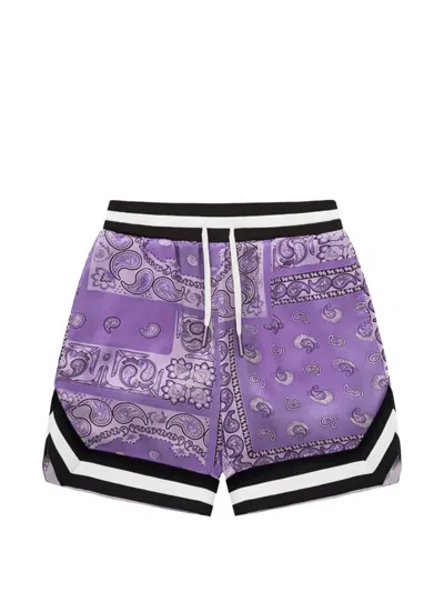 A Bathing Ape Black Edition Paisley-print Shorts In Purple