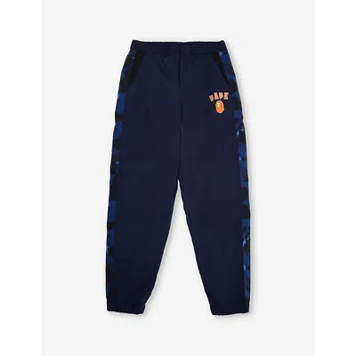 A Bathing Ape Boys Navy Kids Camouflage-print Shell Jogging Bottoms 10-16 Years