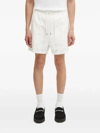 A Bathing Ape Broderie-anglaise Drawstring Shorts In White