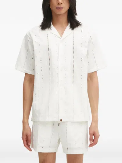 A Bathing Ape Broderie-anglaise Shirt In White