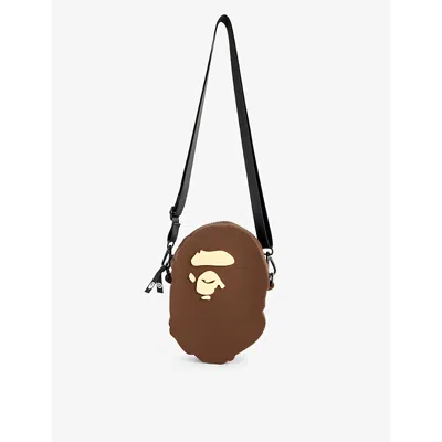 A Bathing Ape Brown Ape Head Silicone Shoulder Bag