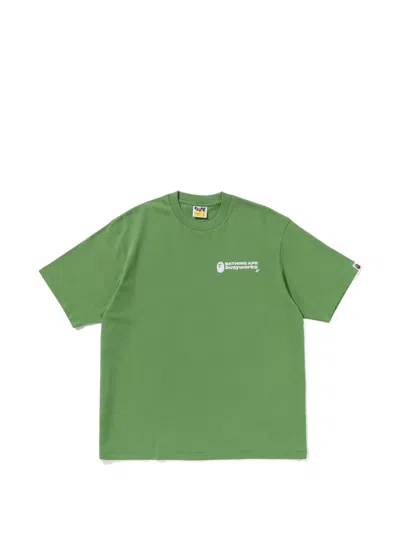 A Bathing Ape Busy Works Logo-print T-shirt In Green