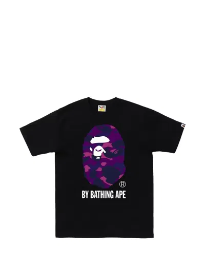 A Bathing Ape Camo Ape Head T-shirt In Black