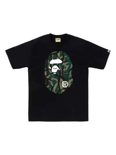 A Bathing Ape Camo Big Head T-shirt In Black