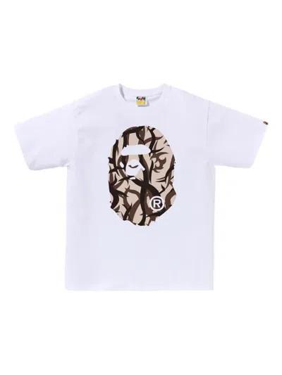 A Bathing Ape Camo Big Head T-shirt In White