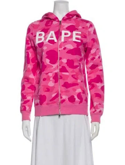 Pre-owned A Bathing Ape Camo Camouflage Print Hoodie In Pink