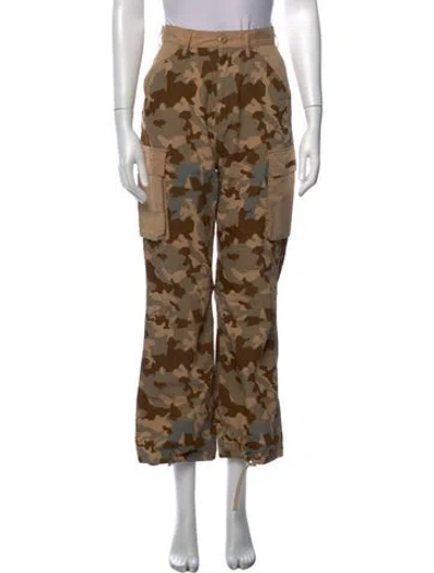 Pre-owned A Bathing Ape Camo Cargo Wide Leg Pants In Brown
